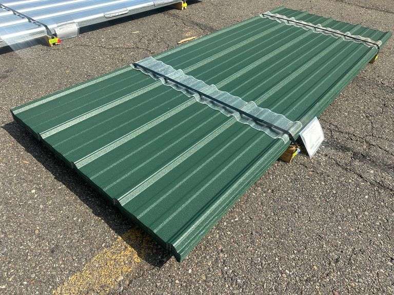 Textured Evergreen Corrugated Metal Panel 3'x8'