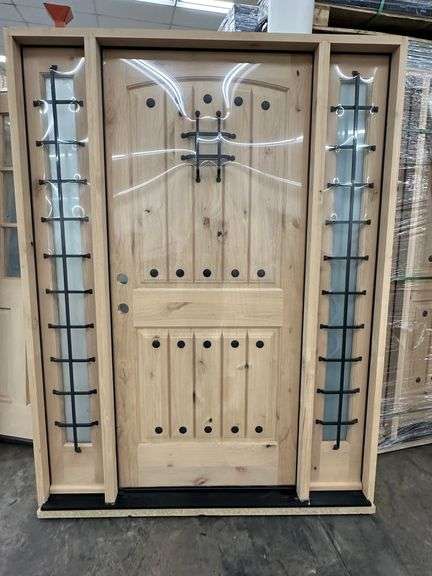 Exterior Castle Knotty Alder With Speakeasy Door 1-3-1 RH