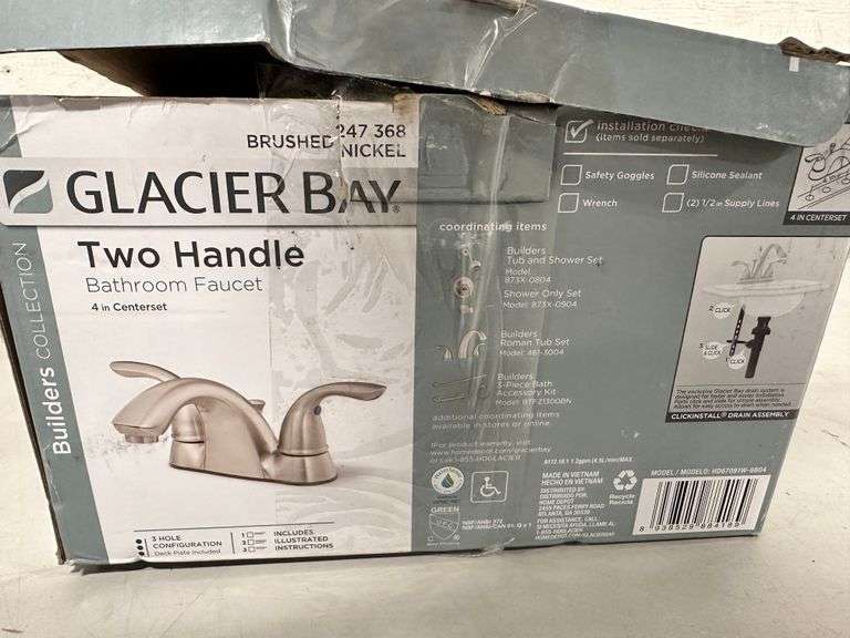 Glacier Bay 4 in. Centerset Double Handle Low-Arc Bathroom Faucet