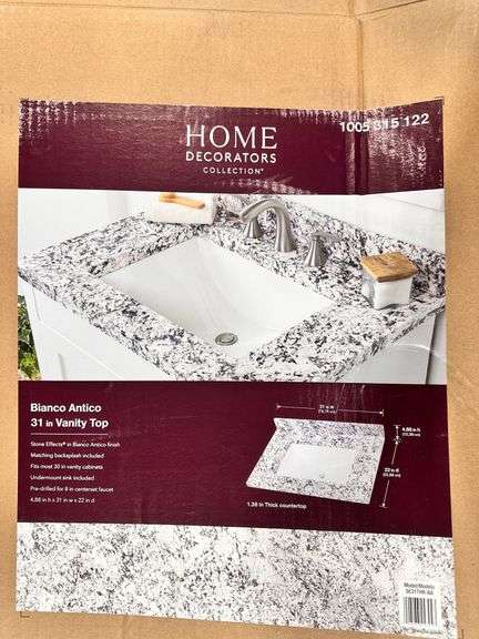 Home Decorators Collection Cultured Marble White Sink Vanity Top