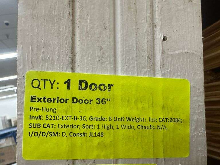 White Steel, Exterior Door 36", Left Hand