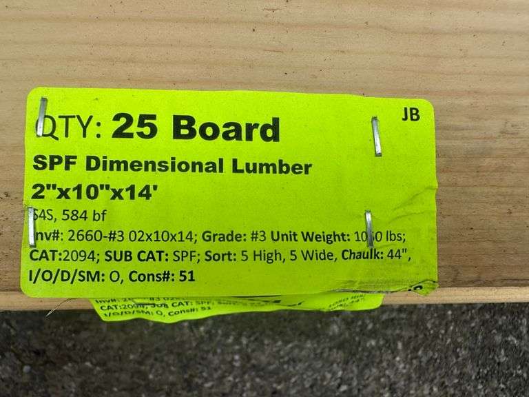 SPF Dimensional Lumber 2"x10"x14'