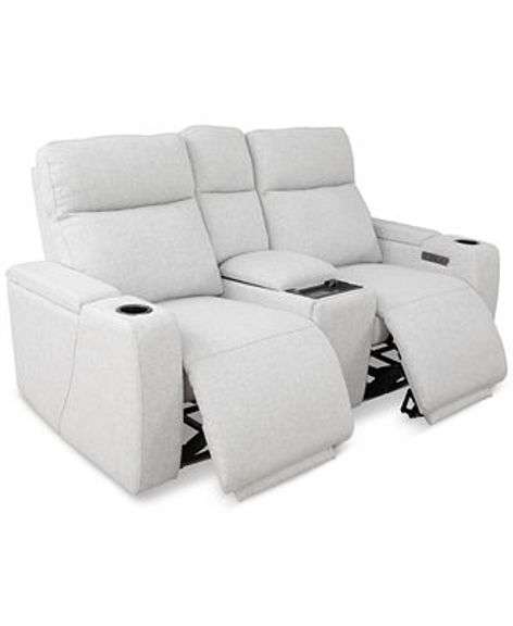 Macys Greymel Fabric Power Reclining Loveseat W/Wireless Charger Online Retail: $1999