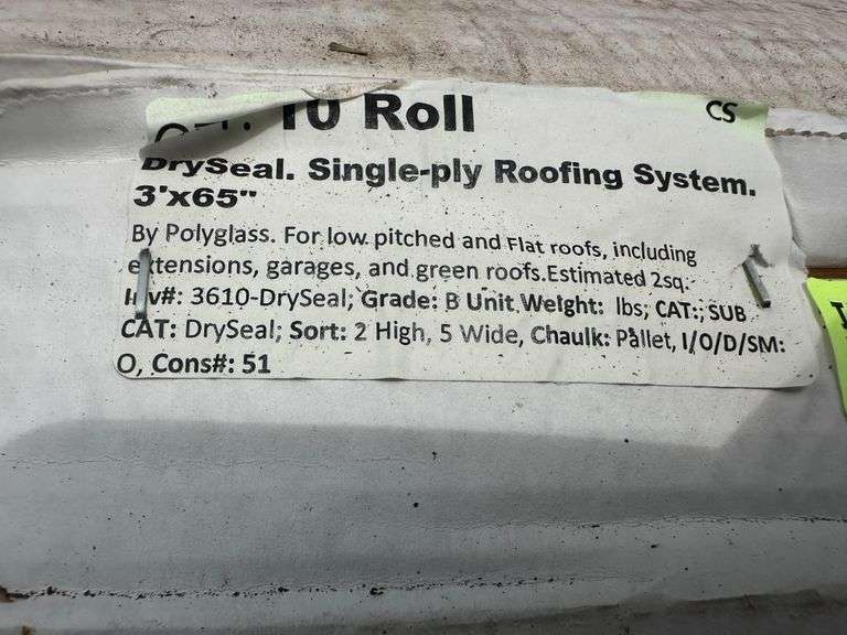 Dry Seal. Single-Ply Roofing System 3'x65'