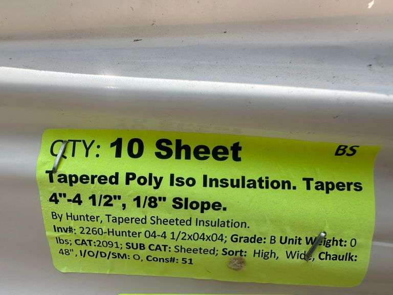 Tapered Poly Iso Insulation, Tapers 4"-4 1/2",1/8" Slope