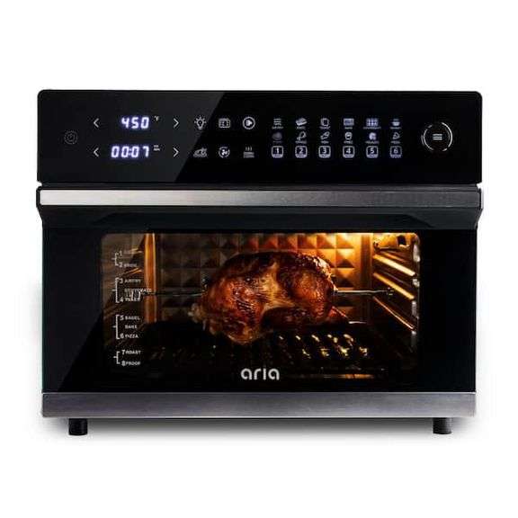 Black Ariawave 36 Quart Digital Air Fryer Toaster Oven