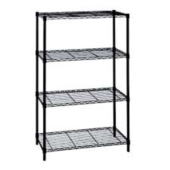 HDX 4-Tier Steel Wire Shelving Unit in Black