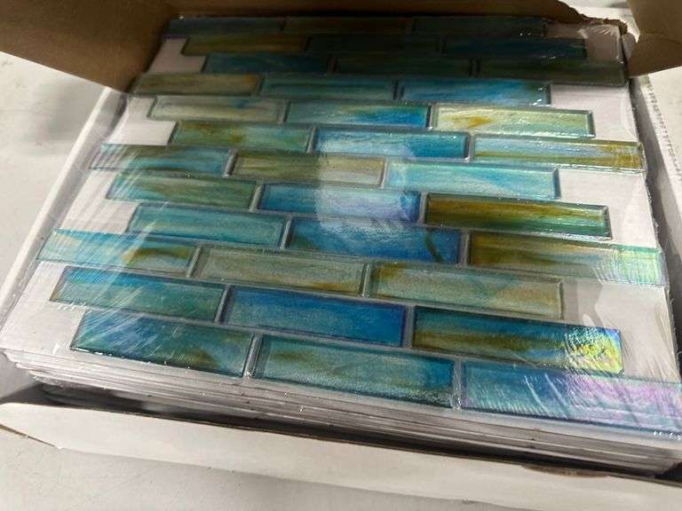 Ivy Hill Tile Waterscape Lagoon Green Polished Glass Wall Mosaic Tile