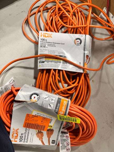 HDX 100 ft. 16/3 Light Duty Indoor/Outdoor Extension Cord, Orange