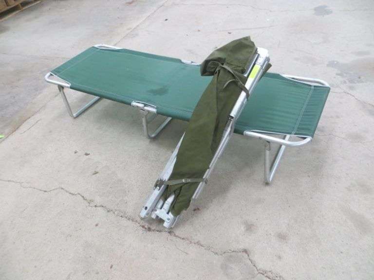 Openable Cots Aluminum Cots (2) - Lambrecht Auction, Inc.