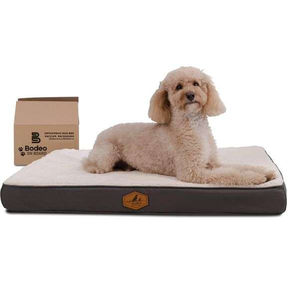 Orthopedic Dog Bed for Medium Size Dog, Medium Dog Bed with Removable Cover, Dog Bed for Crate, Mach