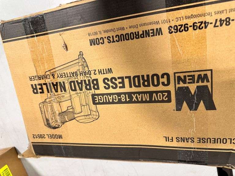 WEN 20V Max 18-Gauge Cordless Brad Nailer