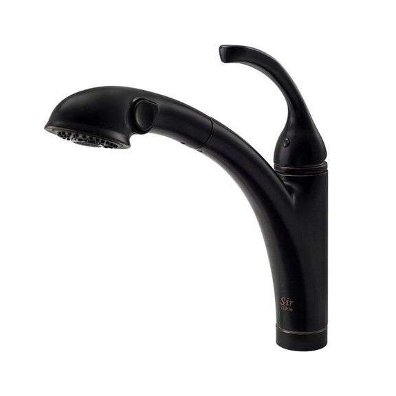 Antique Bronze Single Handle Pull-Out Kitchen Faucet