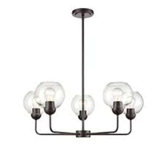 AR 28" Wide 5-Light Chandelier Bronze
