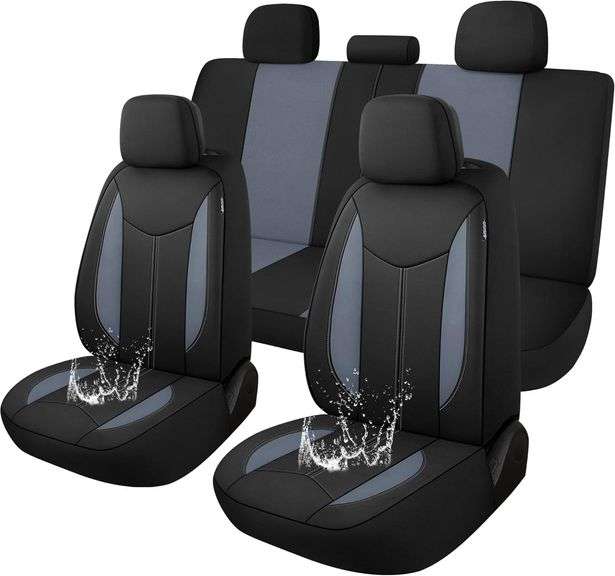 CAROMOP Waterproof Car Seat Cover Full Seats, Neoprene Seat Covers for Cars,Split Bench Compatible C