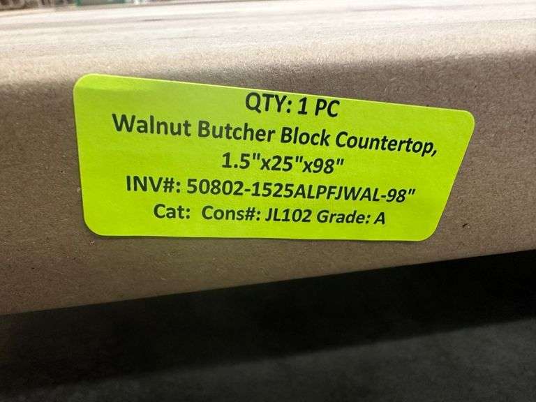 Walnut Butcher Block Countertop 1.5"x25"x98"
