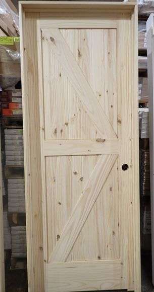 Unassembled Interior Knotty Pine Door 30"x80" LH