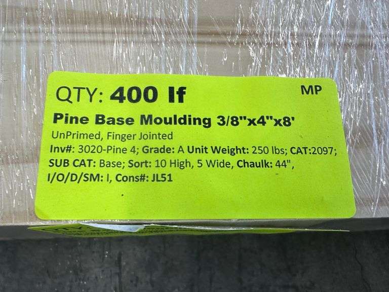 Pine Base Moulding 3/8"x4"x8'