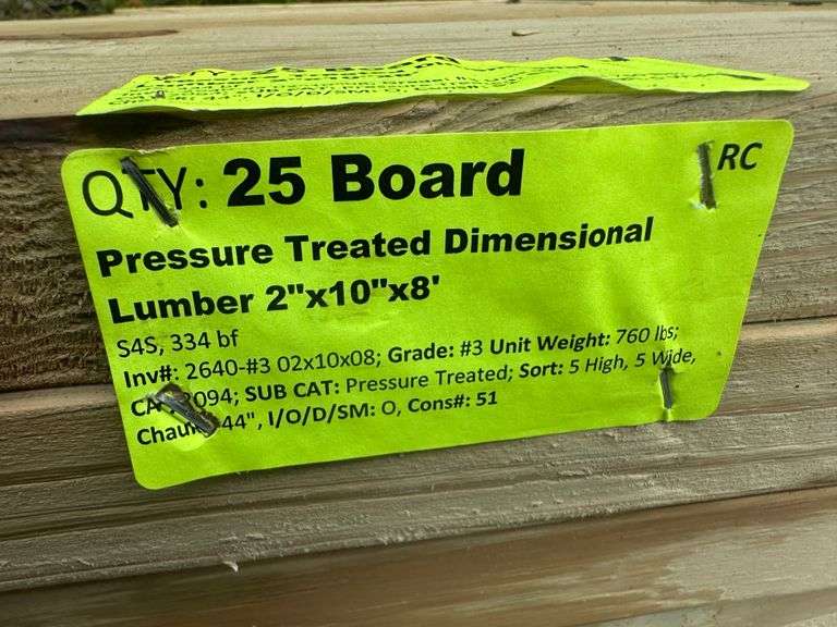 Pressure Treated Dimensional Lumber 2"x10"x8'