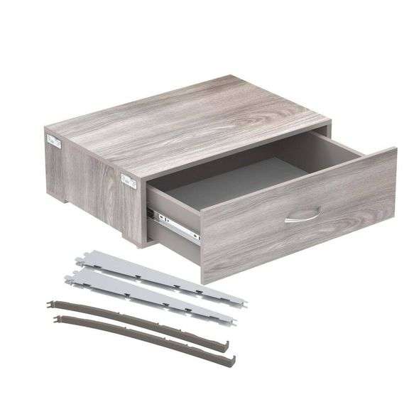 Everbilt Genevieve Gray Adjustable Closet Organizer Small Drawer Kit