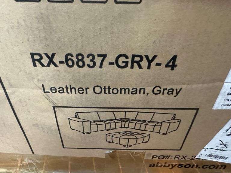 Abbyson Teagan 6-piece Leather Modular Sectional with Ottoman