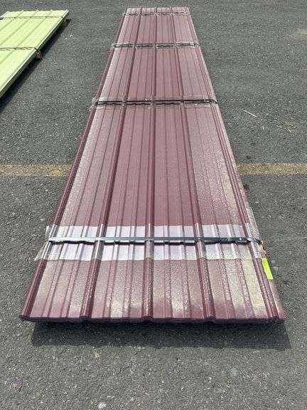 Textured Burgundy Corrugated Metal Panel 3'x16'