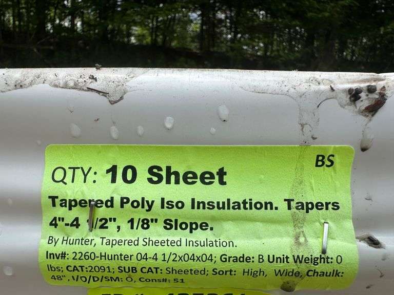 Tapered Poly Iso Insulation, Tapers 4"-4 1/2",1/8" Slope