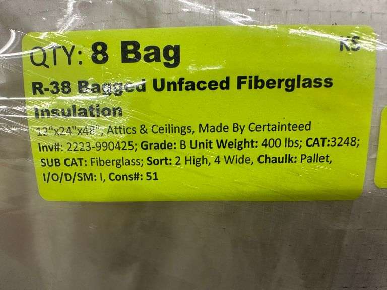 R-38 Bagged Unfaced Fiberglass Insulation
