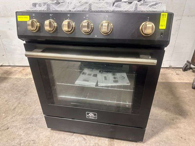 Forno Leonardo Espresso 30 in. Black Slide-in Gas Range 5-Burners