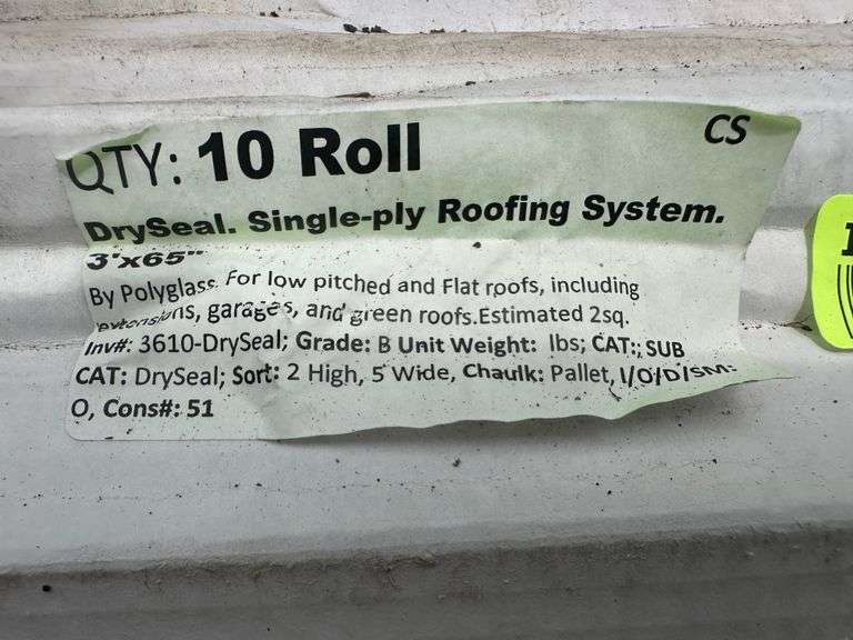 Dry Seal. Single-Ply Roofing System 3'x65'