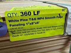White Pine T&G WP4 Smooth Face Paneling 1"x8"x6'