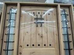 Exterior Castle Knotty Alder With Speakeasy Door 1-3-1 RH