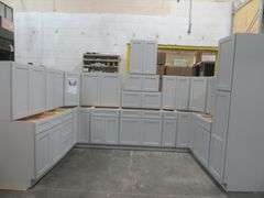 Assembled Stone Harbor Gray Kitchen Cabinet Set 10'x14'x10'
