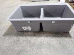 Shadow Grey Double Bowl Drop-In Sink 22"x33"x9"
