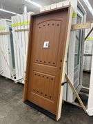 Medium Walnut, Ext Fiberglass, 200PP Plank Panel W/Clavos, 36"x80" LH