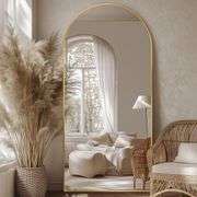Full Length Mirror, 76"x34" Oversized Arched Mirror Large Standing Mirrors, Tall Mirrors Body Floor