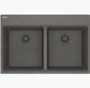 Shadow Grey Double Bowl Drop-In Sink 22"x33"x9"