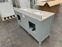 Stockham Chilled Gray 60"x21"x34" Double Basin Vanity