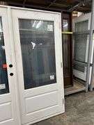 White Exterior 3/4 Glass Double Patio Door 72"x80"