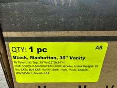 Black , Manhattan, 30" Vanity