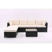 7 Piece Wicker Outdoor Patio Furniture Set - Coffee & Beige
