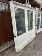 White Exterior 3/4 Glass Double Patio Door 72"x80"