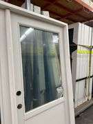 White Exterior 1/2 Glass Double Patio Door 72"x80"