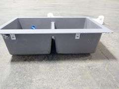 Shadow Grey Double Bowl Drop-In Sink 22"x33"x9"