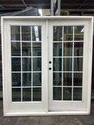 White Exterior 15 Lite Double Patio Door 72"x80"