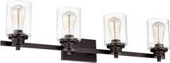 Oil Rubbed Bronze Outdoor Wall Light Fixture, Waterproof Clear Glass Shade Outdoor Sconce Lighting w