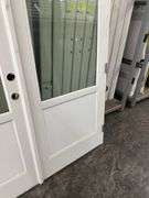 White Exterior 1/2 Glass Double Patio Door 72"x80"