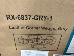 Abbyson Teagan 6-piece Leather Modular Sectional with Ottoman