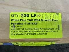 White Pine T&G WP4 Smooth Face Paneling 1"x8"x12'