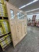 Exterior 3-Lite Square Craftsman Style Knotty Alder Door 1-3-1 LH